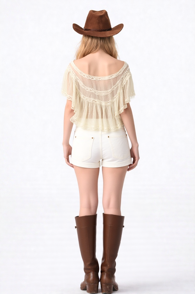 Sheer top lace bohemian festival